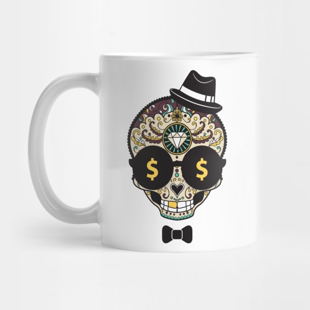 Classy Money Sugar Skull Funny Gift by ArtisticNomi